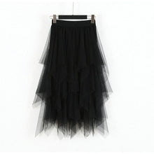 Load image into Gallery viewer, Elastic High Waist Long Tulle Skirt
