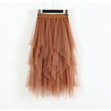 Load image into Gallery viewer, Elastic High Waist Long Tulle Skirt
